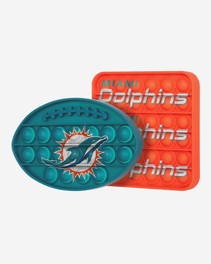 Miami Dolphins 2 Pack Ball & Square Push-Itz Fidget FOCO - FOCO.com