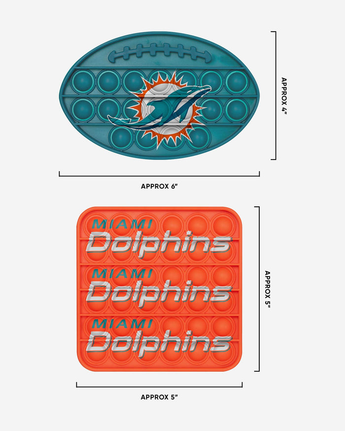 Miami Dolphins 2 Pack Ball & Square Push-Itz Fidget FOCO - FOCO.com