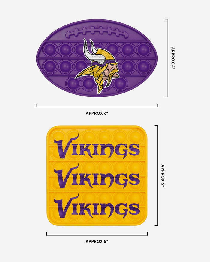 Minnesota Vikings 2 Pack Ball & Square Push-Itz Fidget FOCO - FOCO.com