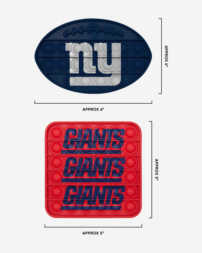 New York Giants 2 Pack Ball & Square Push-Itz Fidget FOCO - FOCO.com