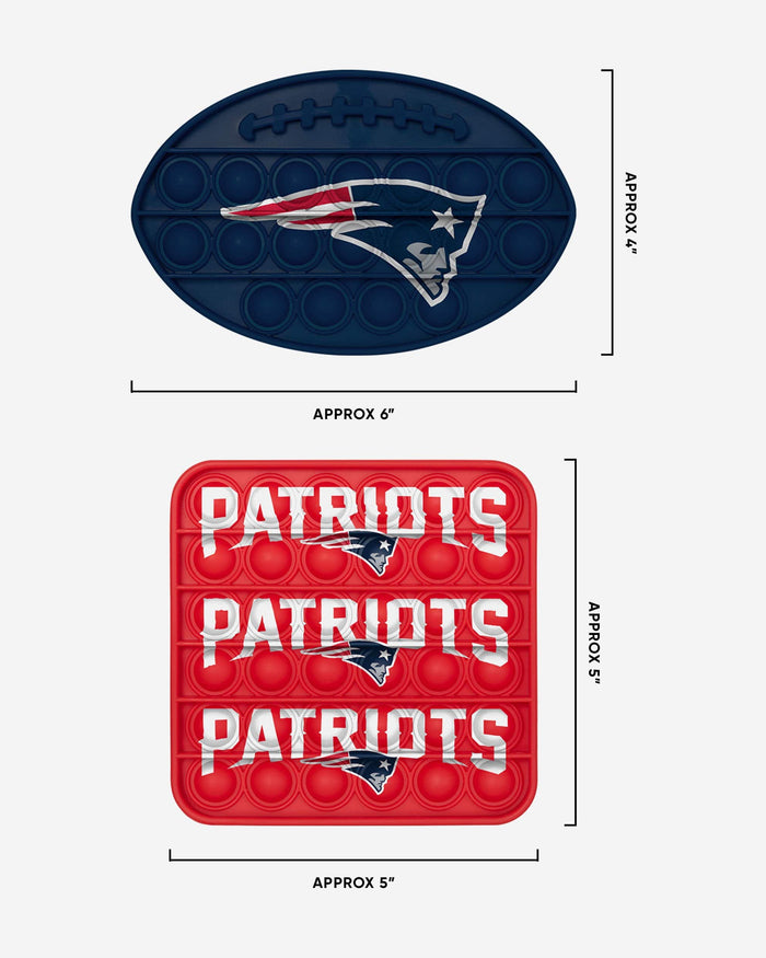 New England Patriots 2 Pack Ball & Square Push-Itz Fidget FOCO - FOCO.com