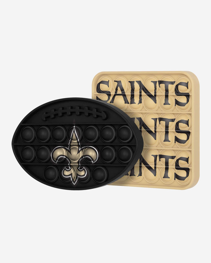 New Orleans Saints 2 Pack Ball & Square Push-Itz Fidget FOCO - FOCO.com