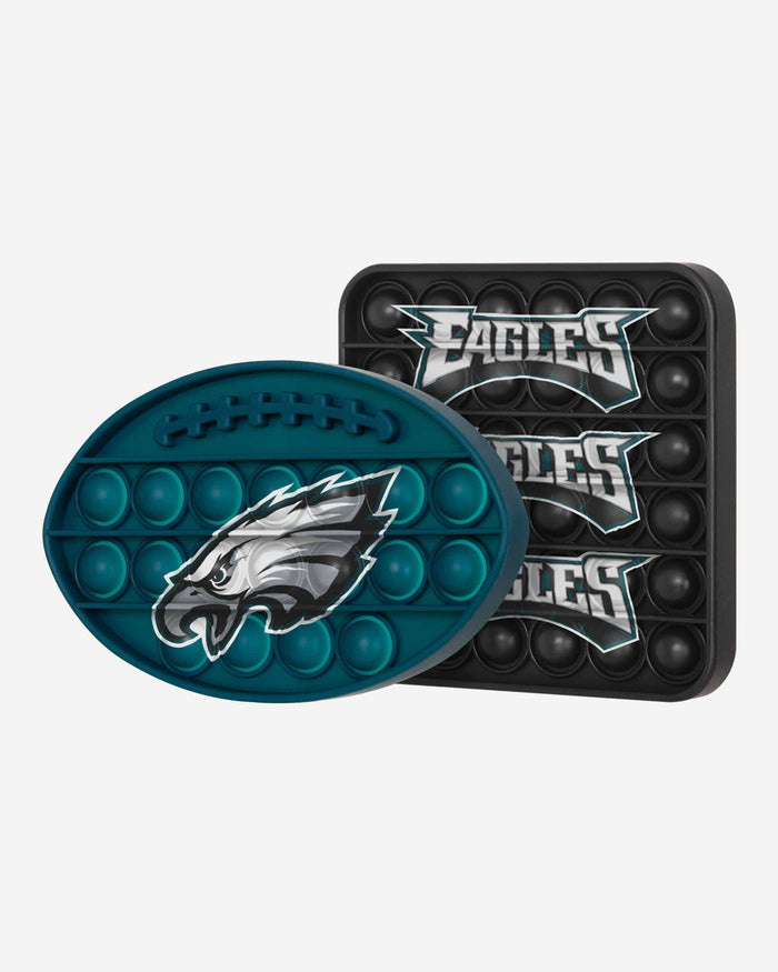 Philadelphia Eagles 2 Pack Ball & Square Push-Itz Fidget FOCO - FOCO.com