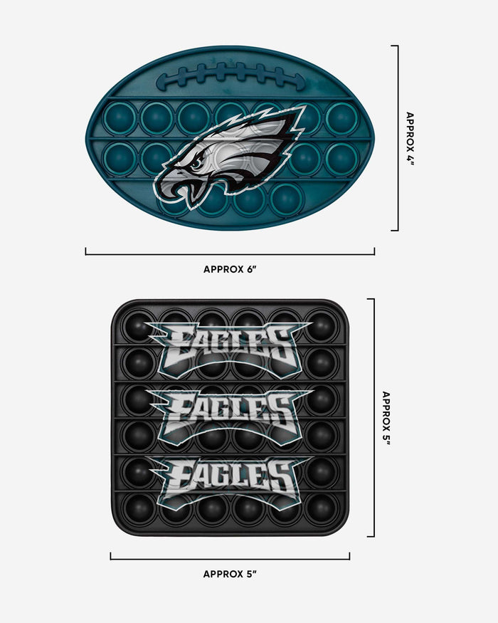 Philadelphia Eagles 2 Pack Ball & Square Push-Itz Fidget FOCO - FOCO.com