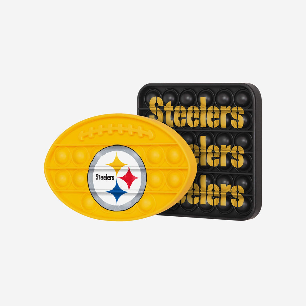 Pittsburgh Steelers 2 Pack Ball & Square Push-Itz Fidget FOCO - FOCO.com