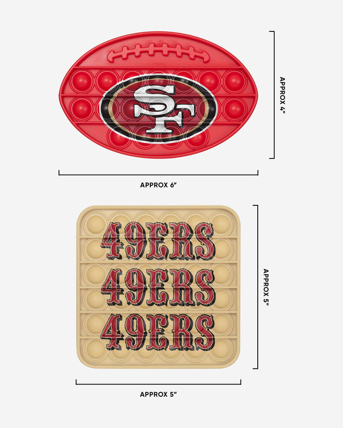 San Francisco 49ers 2 Pack Ball & Square Push-Itz Fidget FOCO - FOCO.com