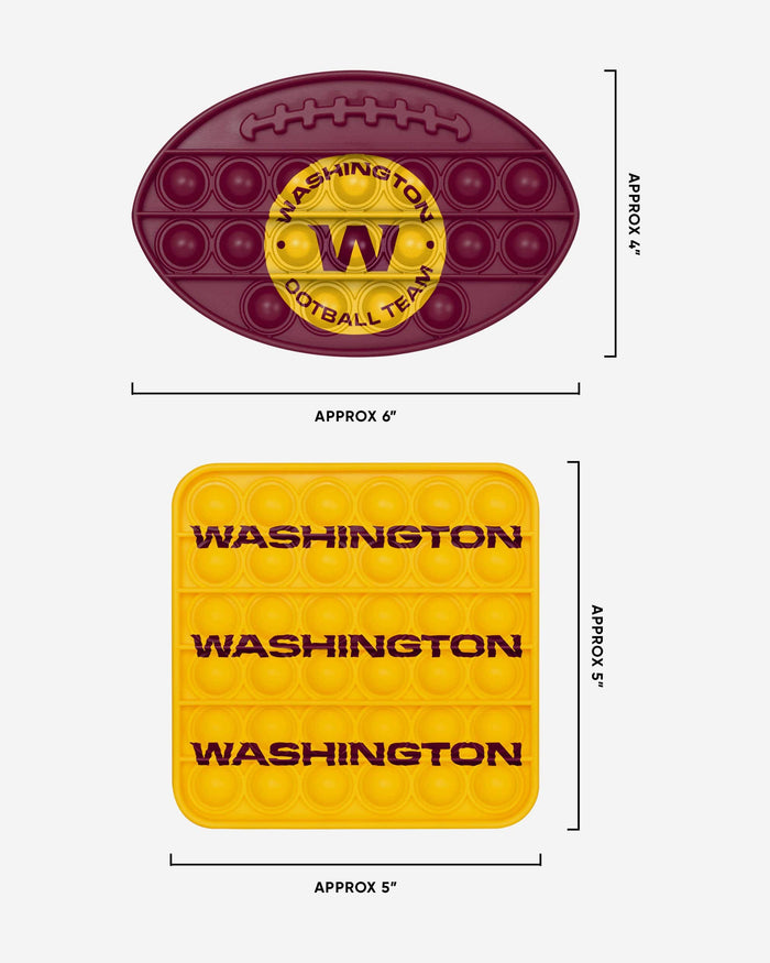 Washington Commanders 2 Pack Ball & Square Push-Itz Fidget FOCO - FOCO.com