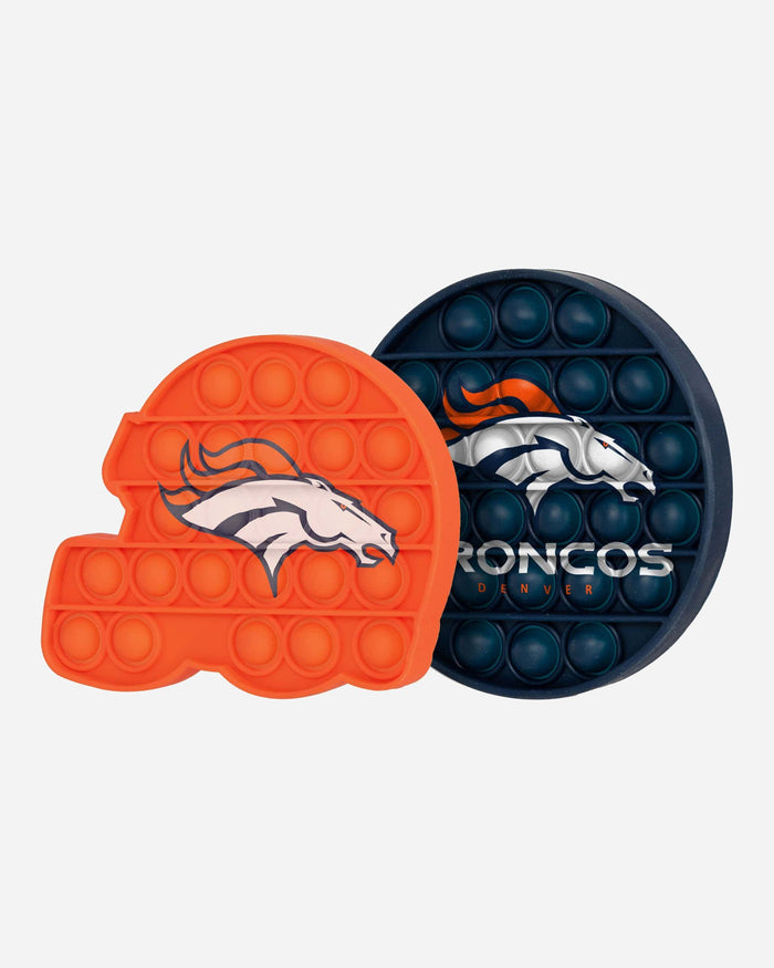 Denver Broncos 2 Pack Helmet & Circle Push-Itz Fidget FOCO - FOCO.com