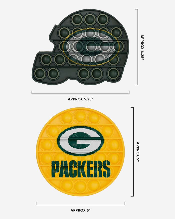 Green Bay Packers 2 Pack Helmet & Circle Push-Itz Fidget FOCO - FOCO.com