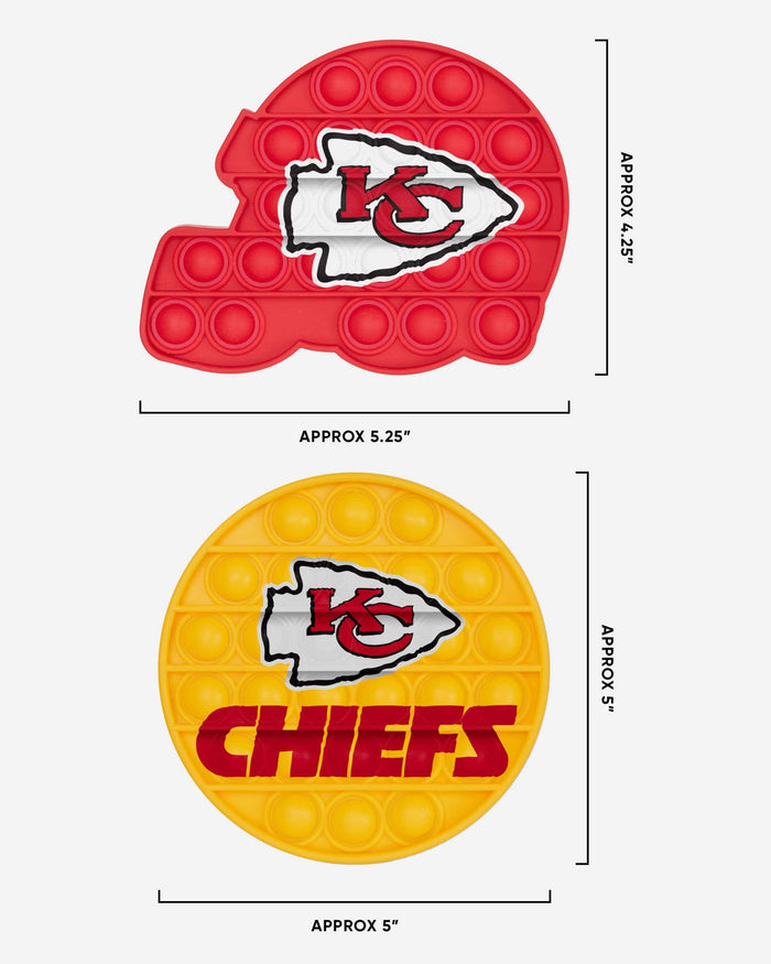 Kansas City Chiefs 2 Pack Helmet & Circle Push-Itz Fidget FOCO - FOCO.com