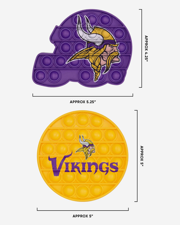 Minnesota Vikings 2 Pack Helmet & Circle Push-Itz Fidget FOCO - FOCO.com