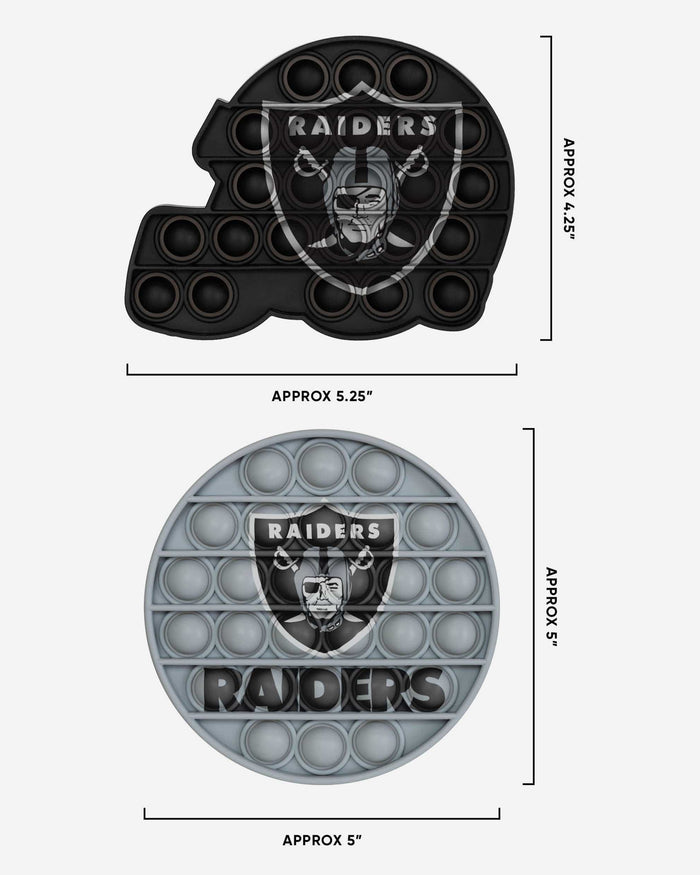 Las Vegas Raiders 2 Pack Helmet & Circle Push-Itz Fidget FOCO - FOCO.com