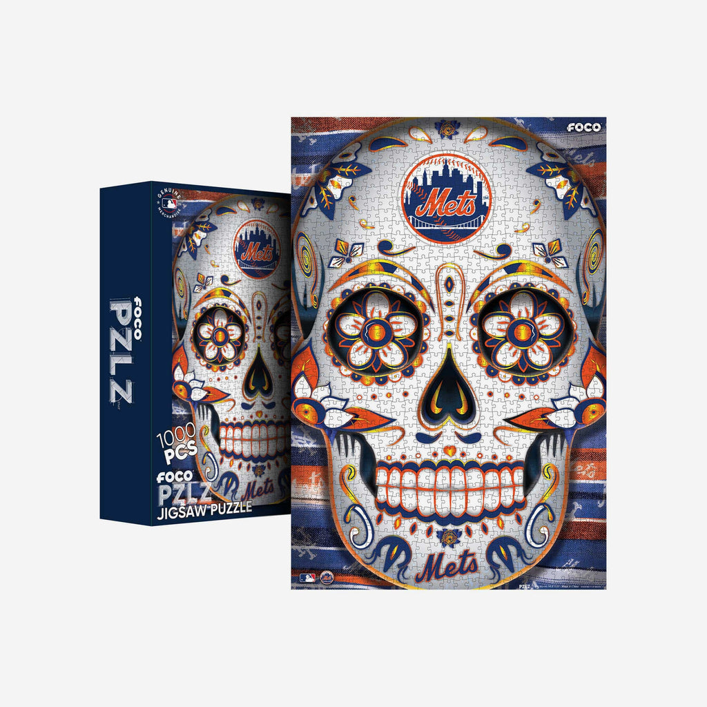 New York Mets Sugar Skull 1000 Piece Jigsaw Puzzle PZLZ FOCO - FOCO.com