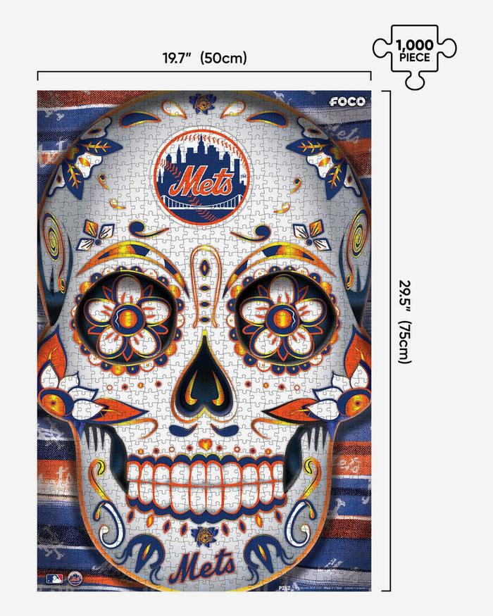 New York Mets Sugar Skull 1000 Piece Jigsaw Puzzle PZLZ FOCO - FOCO.com