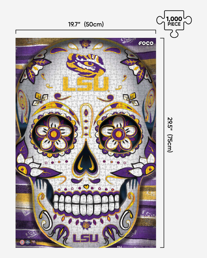 LSU Tigers Sugar Skull 1000 Piece Jigsaw Puzzle PZLZ FOCO - FOCO.com