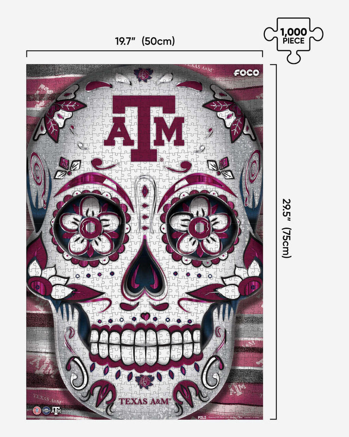 Texas A&M Aggies Sugar Skull 1000 Piece Jigsaw Puzzle PZLZ FOCO - FOCO.com