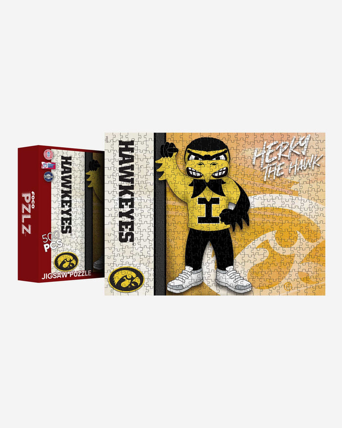 Herky the Hawk Iowa Hawkeyes Mascot 500 Piece Jigsaw Puzzle PZLZ FOCO - FOCO.com