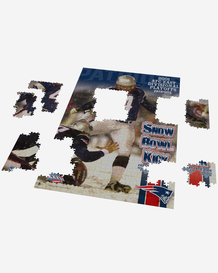 New England Patriots Snow Bowl Kick 1000 Piece Jigsaw Puzzle PZLZ FOCO - FOCO.com