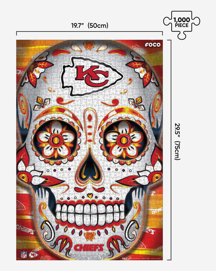 Kansas City Chiefs Sugar Skull 1000 Piece Jigsaw Puzzle PZLZ FOCO - FOCO.com