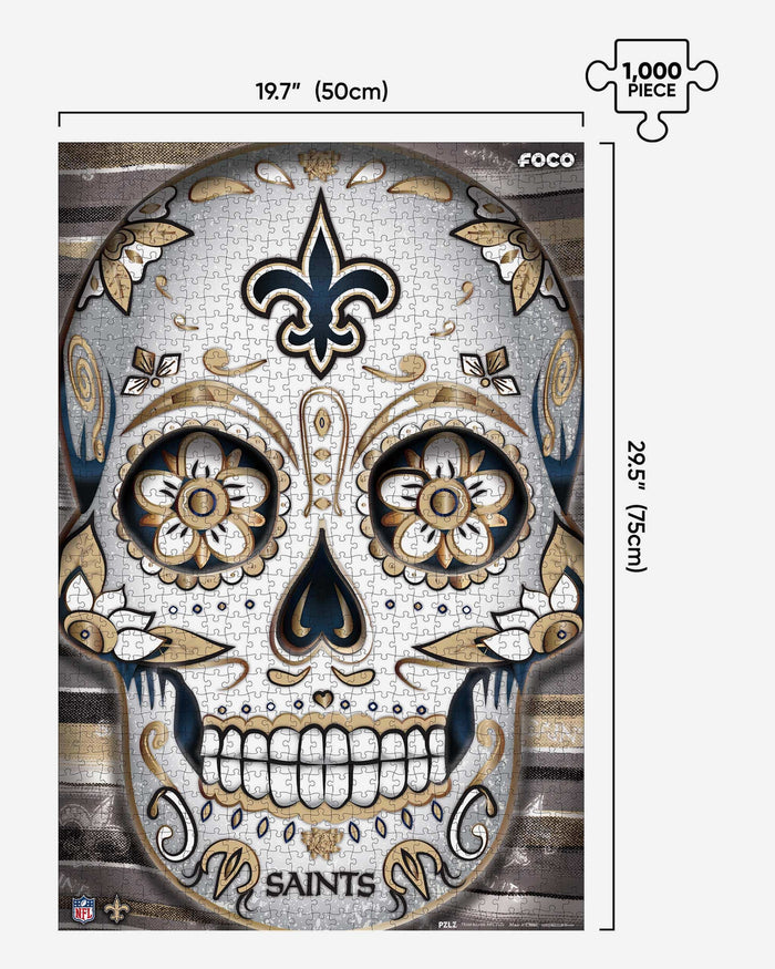 New Orleans Saints Sugar Skull 1000 Piece Jigsaw Puzzle PZLZ FOCO - FOCO.com