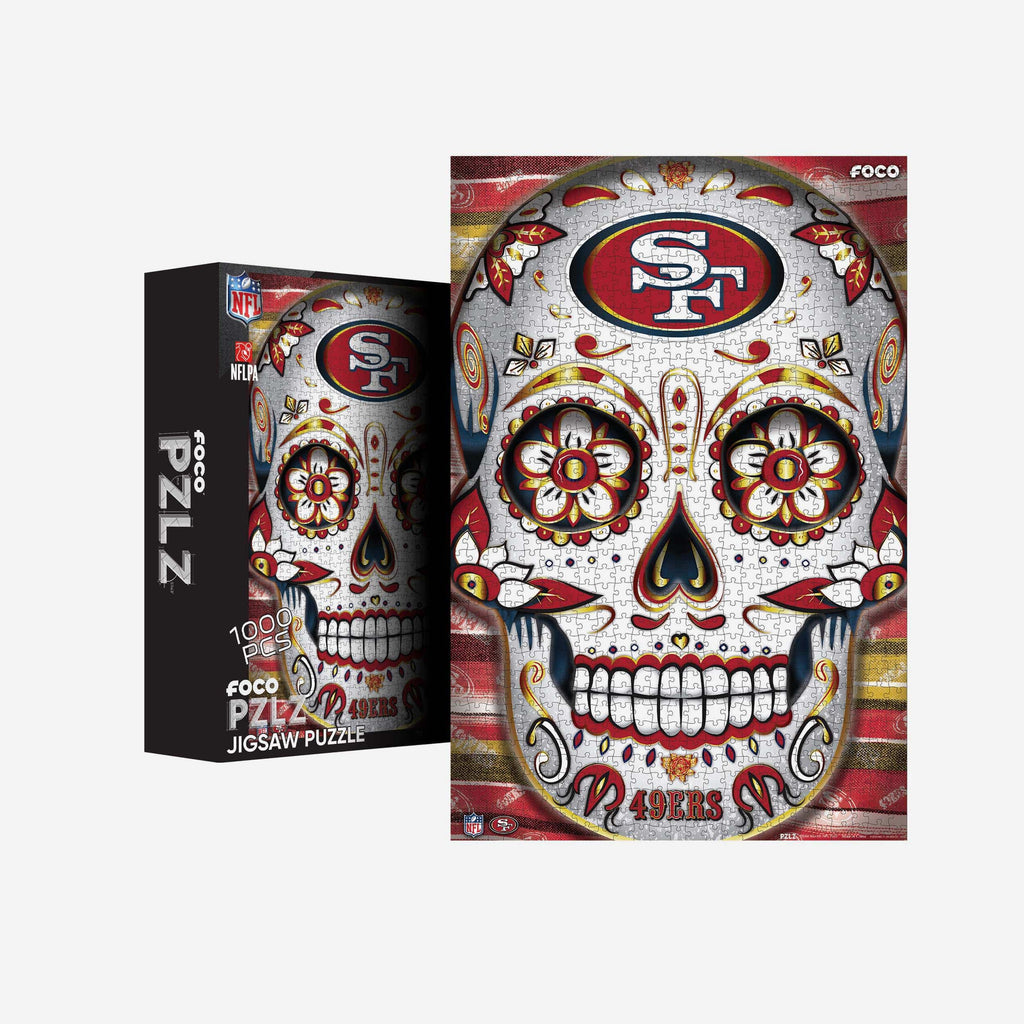 San Francisco 49ers Sugar Skull 1000 Piece Jigsaw Puzzle PZLZ FOCO - FOCO.com