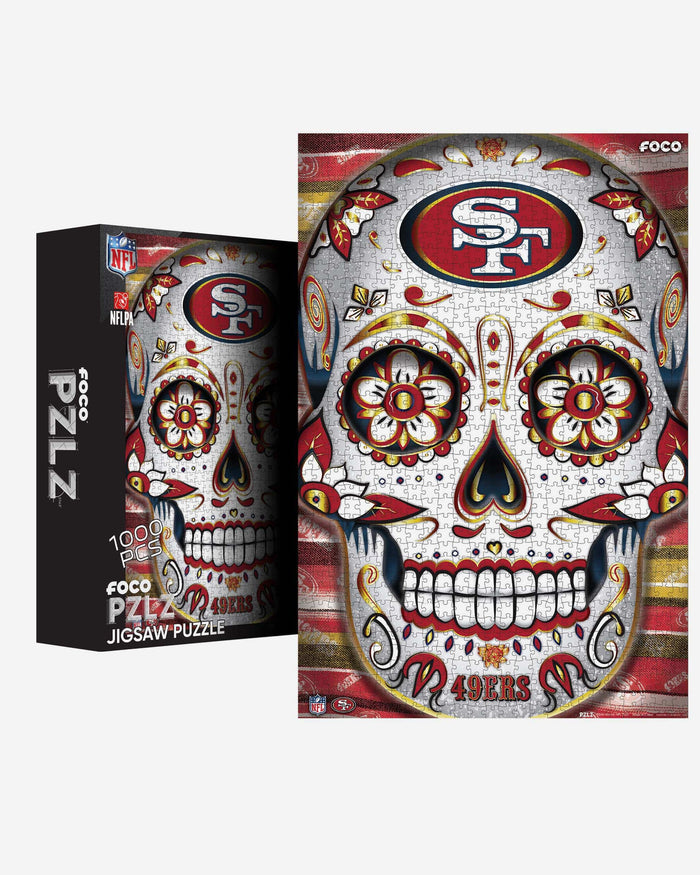 San Francisco 49ers Sugar Skull 1000 Piece Jigsaw Puzzle PZLZ FOCO - FOCO.com