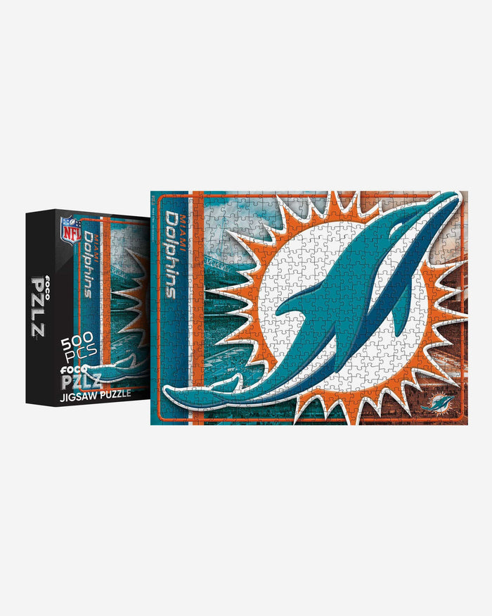 Miami Dolphins Big Logo 500 Piece Jigsaw Puzzle PZLZ FOCO - FOCO.com