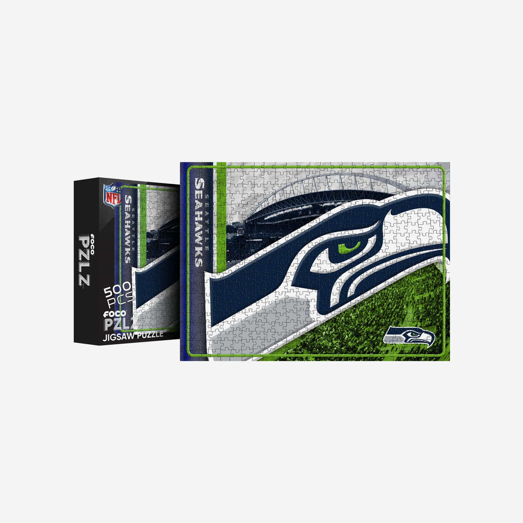 Seattle Seahawks Big Logo 500 Piece Jigsaw Puzzle PZLZ FOCO - FOCO.com