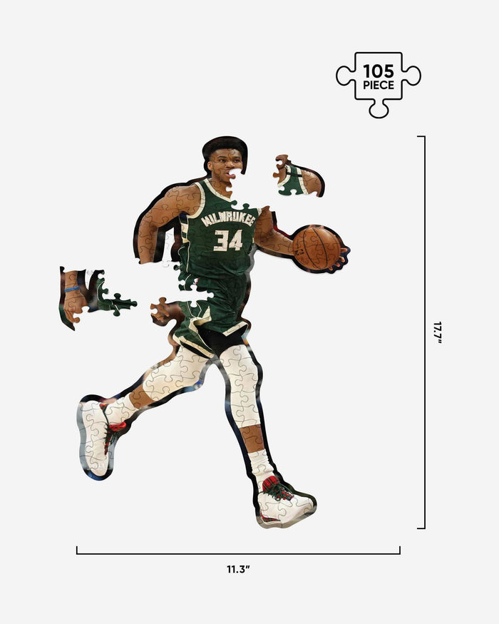 Giannis Antetokounmpo Milwaukee Bucks Wood Jigsaw Puzzle PZLZ FOCO - FOCO.com