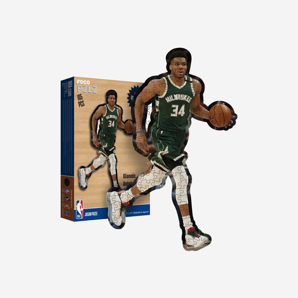 Giannis Antetokounmpo Milwaukee Bucks Wood Jigsaw Puzzle PZLZ FOCO - FOCO.com