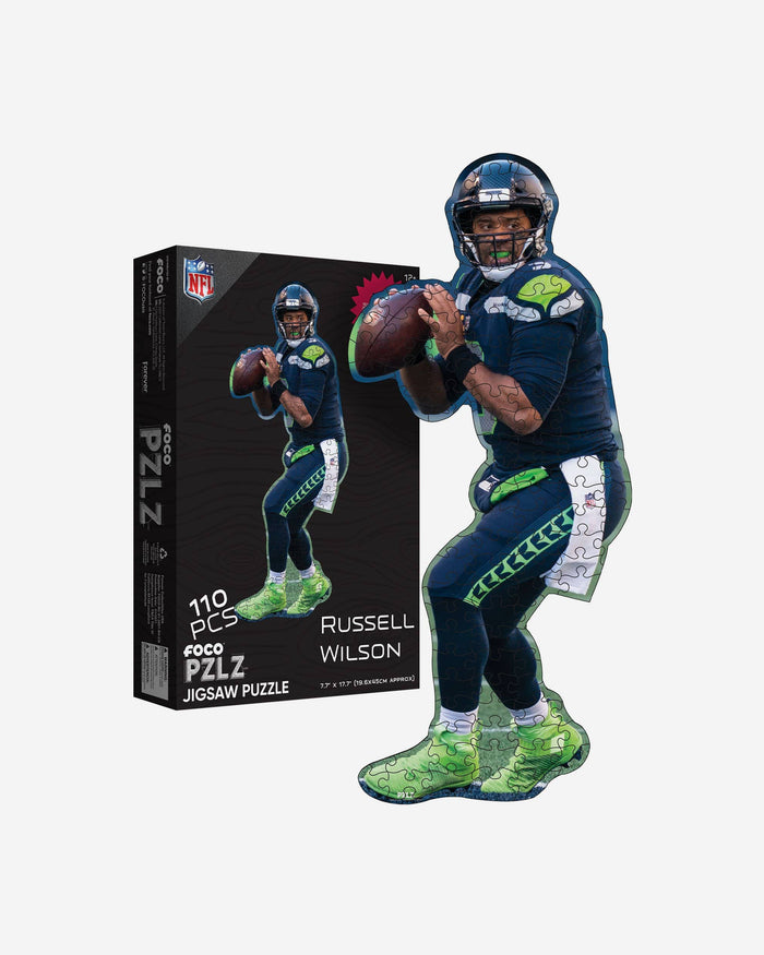 Russell Wilson Seattle Seahawks Wood Jigsaw Puzzle PZLZ FOCO - FOCO.com