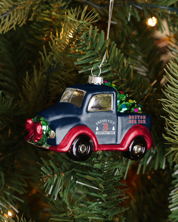 Boston Red Sox Blown Glass Truck Ornament FOCO - FOCO.com