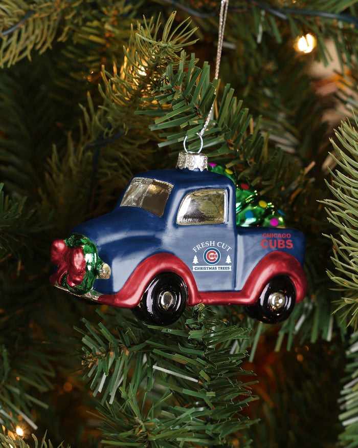 Chicago Cubs Blown Glass Truck Ornament FOCO - FOCO.com