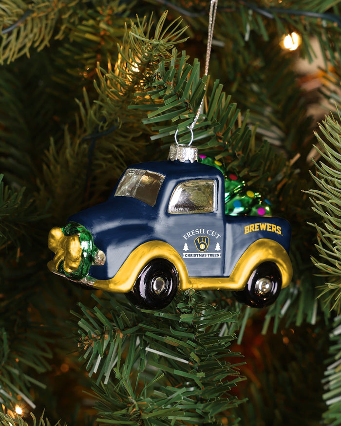 Milwaukee Brewers Blown Glass Truck Ornament FOCO - FOCO.com