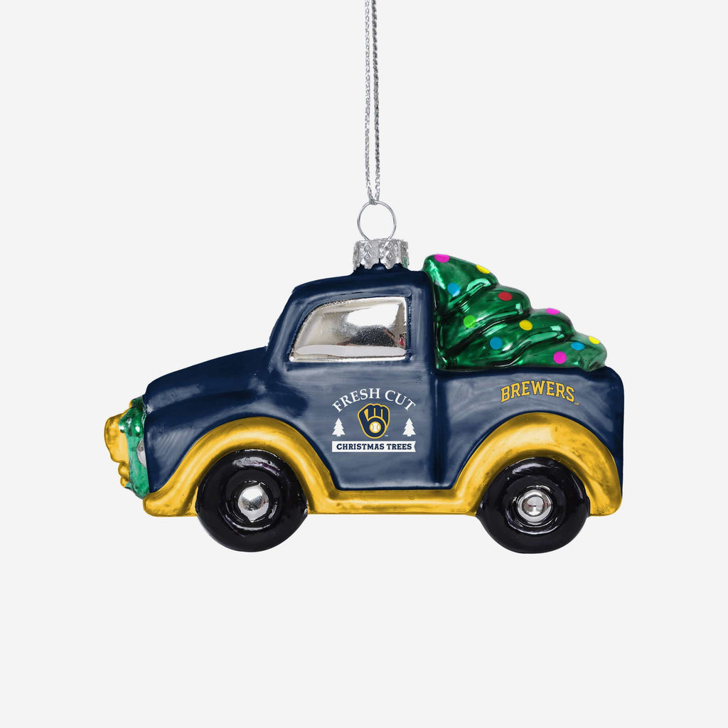 Milwaukee Brewers Blown Glass Truck Ornament FOCO - FOCO.com