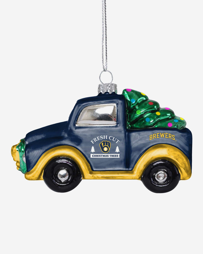 Milwaukee Brewers Blown Glass Truck Ornament FOCO - FOCO.com