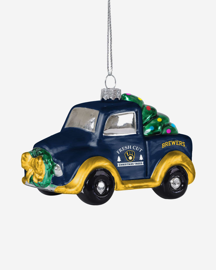 Milwaukee Brewers Blown Glass Truck Ornament FOCO - FOCO.com