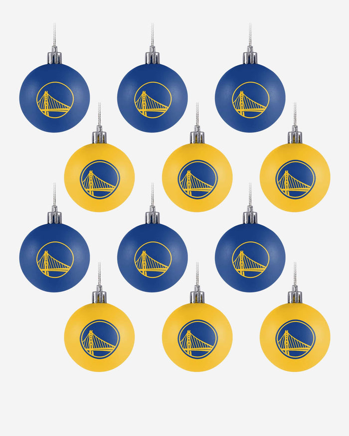 Golden State Warriors 12 Pack Ball Ornament Set FOCO - FOCO.com