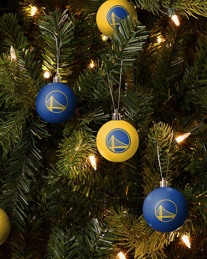 Golden State Warriors 12 Pack Ball Ornament Set FOCO - FOCO.com