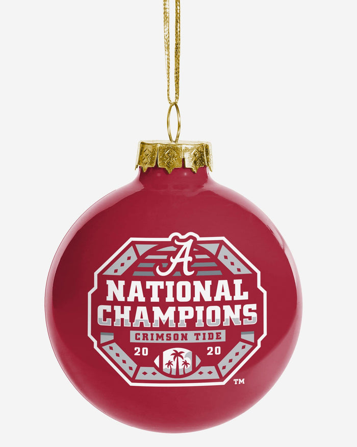 Alabama Crimson Tide 2020 Football National Champions Glass Ball Ornament FOCO - FOCO.com