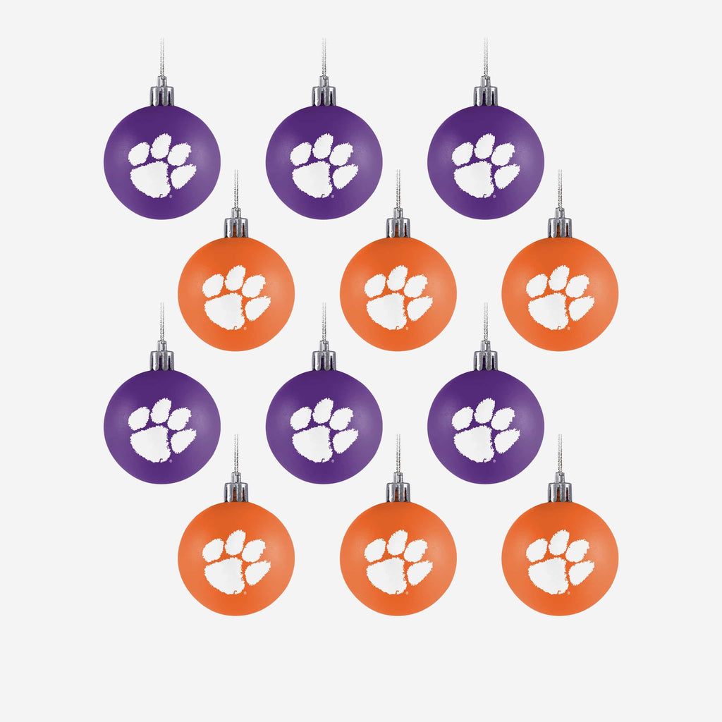 Clemson Tigers 12 Pack Ball Ornament Set FOCO - FOCO.com