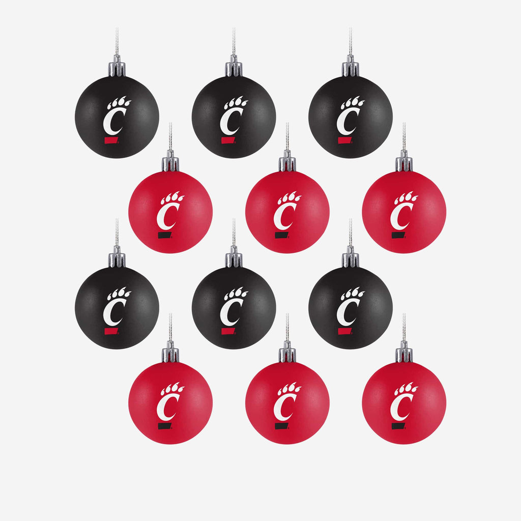 Cincinnati Bearcats 12 Pack Ball Ornament Set FOCO - FOCO.com