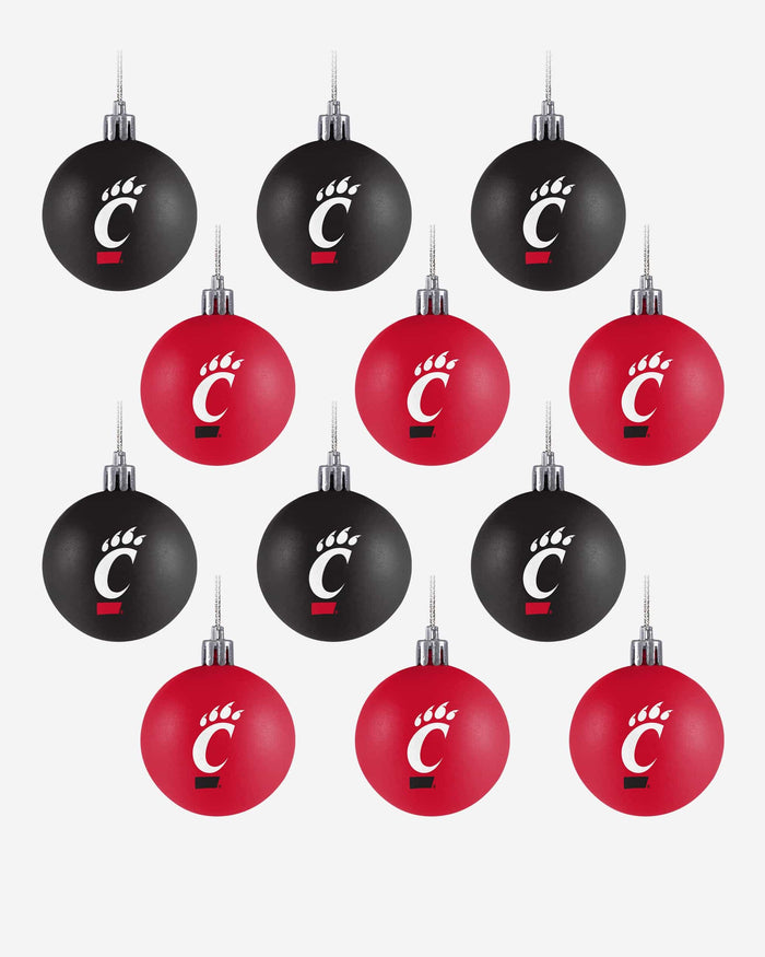 Cincinnati Bearcats 12 Pack Ball Ornament Set FOCO - FOCO.com