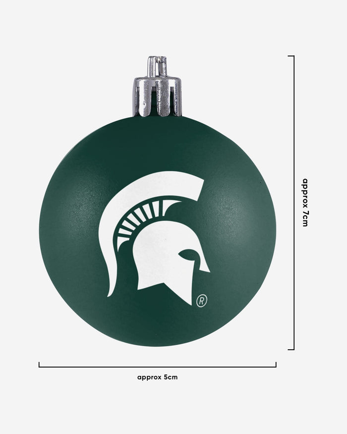 Michigan State Spartans 12 Pack Ball Ornament Set FOCO - FOCO.com