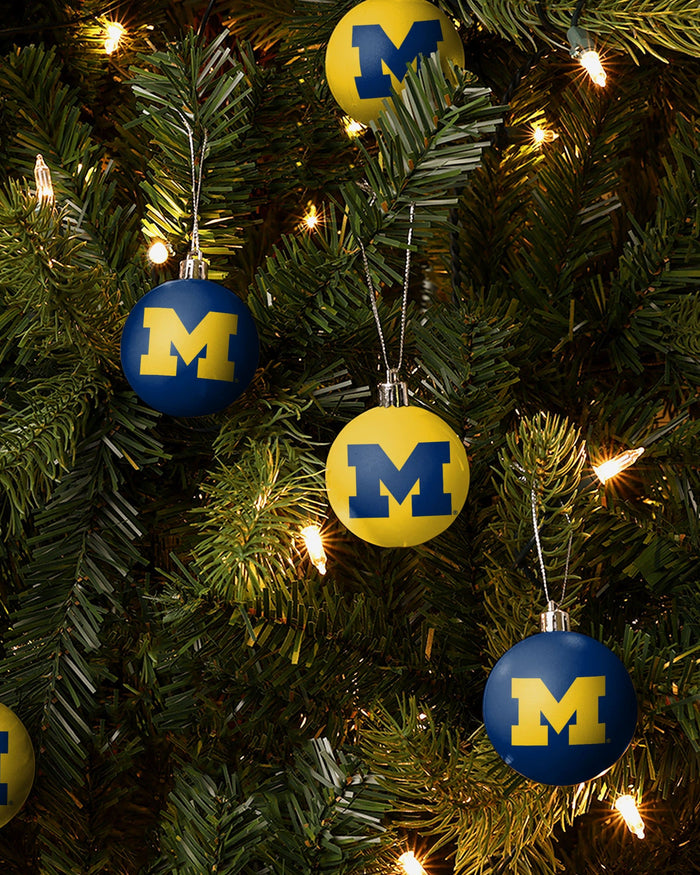 Michigan Wolverines 12 Pack Ball Ornament Set FOCO - FOCO.com