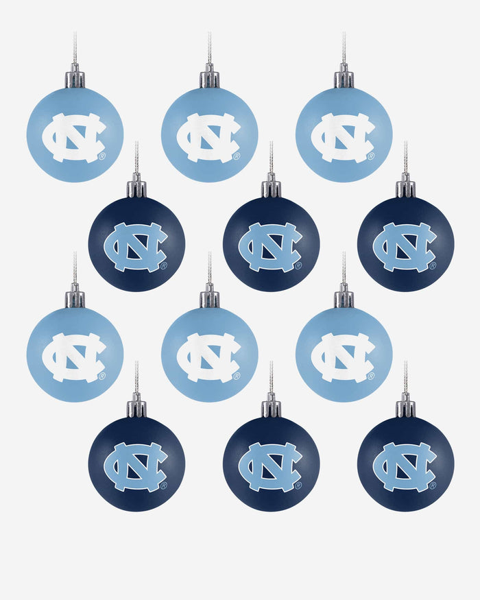 North Carolina Tar Heels 12 Pack Ball Ornament Set FOCO - FOCO.com