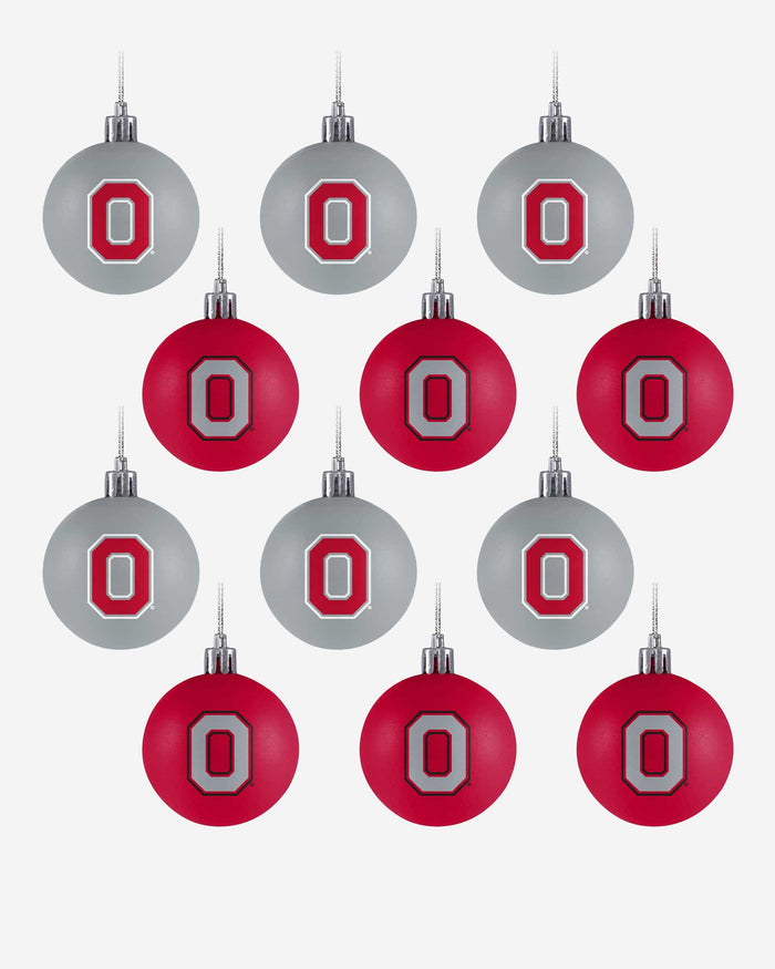 Ohio State Buckeyes 12 Pack Ball Ornament Set Foco - FOCO.com