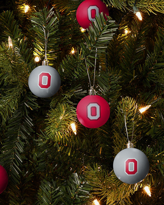 Ohio State Buckeyes 12 Pack Ball Ornament Set Foco - FOCO.com