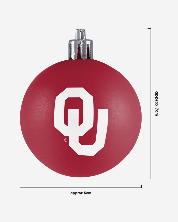 Oklahoma Sooners 12 Pack Ball Ornament Set FOCO - FOCO.com