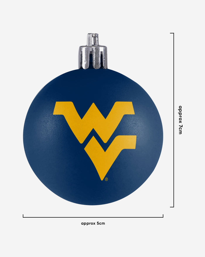 West Virginia Mountaineers 12 Pack Ball Ornament Set FOCO - FOCO.com